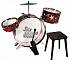Барабанная установка с тарелками, барабанными палочками и стульчиком, 55 см  - миниатюра №3
