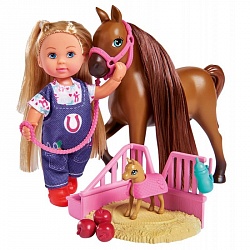 Набор - кукла Еви 12 см с беременной лошадкой (Simba, 5733487) - миниатюра