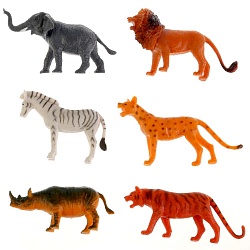 Набор – Рассказы о животных, 6 фигурок диких животных, 7,5-10 см (Играем вместе, HB335-6) (ассортимент) - миниатюра