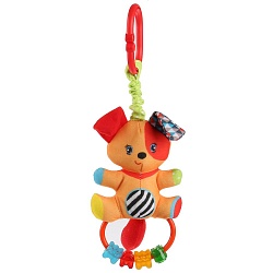 Текстильная игрушка-подвеска с погремушкой - Умная собачка (Умка, RPTF-D3 (300) - миниатюра