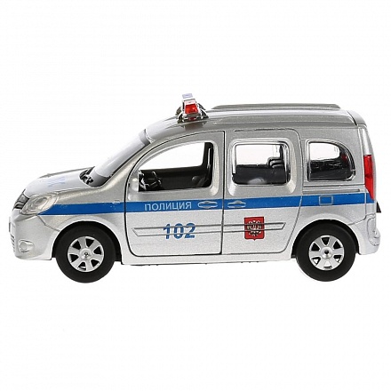 Машина инерционная металлическая Renault Kangoo - Полиция 12 см, открываются двери 