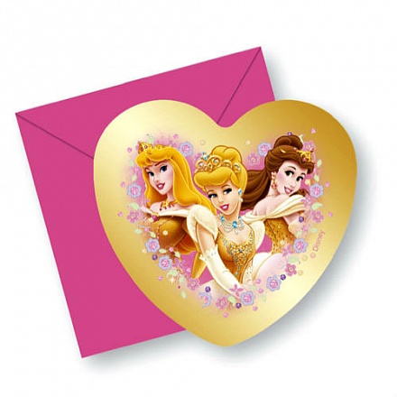 Приглашение в конвертах Принцесса Disney 