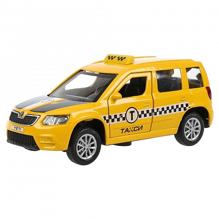 Машина Такси Skoda Yeti 12 см свет-звук двери и багажник открываются металлическая 