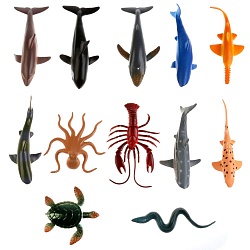 Набор из 12-и фигурок - Морские животные, 10 см (Играем вместе, P0101-12) (ассортимент) - миниатюра