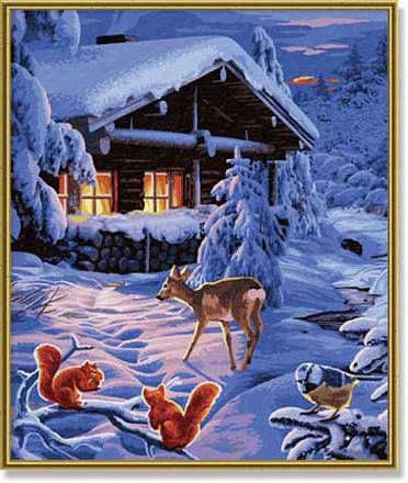 Картина Романтическая зимняя ночь, 40х50 