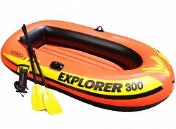 Надувная лодка - Эксплорер 300 с веслами и насосом, серия Explorer, 211 х 117 х 41 см (Intex, с58332) - миниатюра