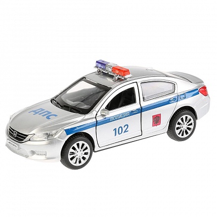 Машина металлическая Honda Accord Полиция 12 см, открываются двери, инерционная 