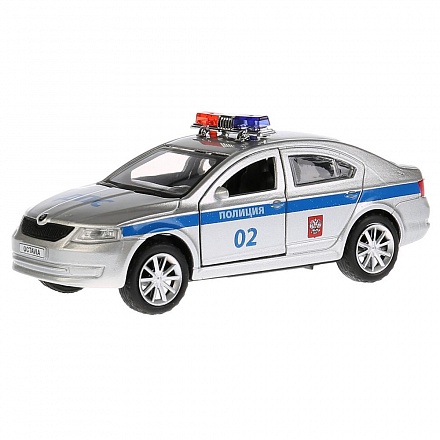 Металлическая инерционная модель – Skoda Octavia Полиция, 12 см 