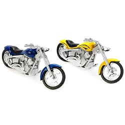 Модель металлическая – Мотоцикл Чоппер 14,5 см, подвижные элементы, несколько видов (Технопарк, 1297170-R) - миниатюра