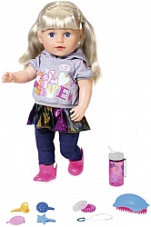 Интерактивная кукла Baby Born Сестричка-модница блондинка, 43 см., 2019г. (Zapf Creation, 824-603) - миниатюра