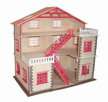 Модель деревянная сборная - Кукольный домик 