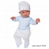Комплект одежды для кукол 26 см голубая кофта шапка ползунки  - миниатюра №1