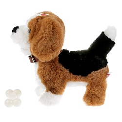 Интерактивный щенок Джим, 22 см, озвученный, ходит, ест косточку (Мой питомец, JX-14152) - миниатюра