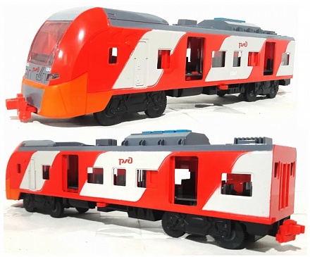 Модель Скоростной поезд Ласточка 32.5 см., свет и звук, двери открываются, пластиковый, красный 