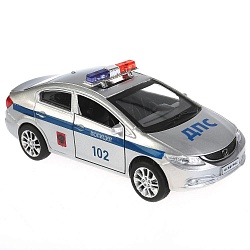 Машина металлическая Honda Civic Полиция 12 см, открываются двери, инерционная (Технопарк, CIVIC-P) - миниатюра