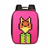 Пиксельный рюкзак Canvas Classic Pixel Backpack WY-A001, фуксия  - миниатюра №2