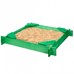 Деревянная песочница Ника, 4 сиденья, пропитка, цвет Зеленый (Paremo, PS119-02) - миниатюра