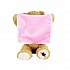 Интерактивная плюшевая игрушка – Мишка, играет в прятки, розовое одеяло, 7 фраз, подвижный ротик и лапки, 25 см  - миниатюра №1