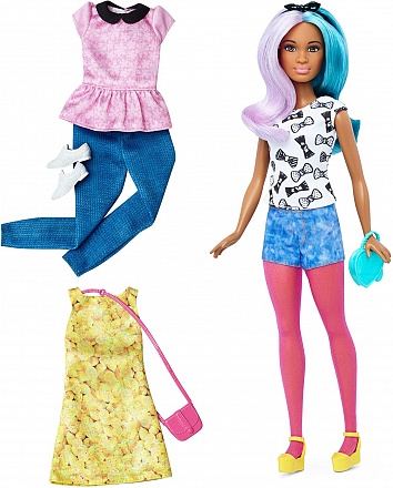 Кукла Барби с цветными волосами и набором одежды Игра с модой 