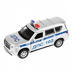 Модель Полиция Infiniti QX80 свет-звук 12 см двери и багажник открываются металлическая инерционная (Технопарк, QX80-12SLPOL-SR) - миниатюра