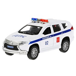 Машина Mitsubishi Pajero Sport – Полиция, 12 см, инерционный механизм, цвет белый (Технопарк, PAJEROS-12POL-WH) - миниатюра