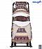 Санки-коляска Snow Galaxy Luxe, Скандинавия, коричневая, на больших мягких колесах c сумкой и муфтой  - миниатюра №7