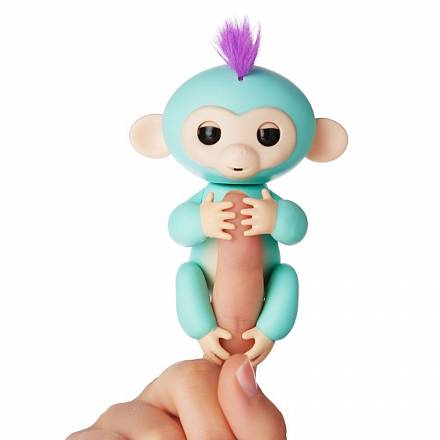 Интерактивная ручная обезьянка Fingerlings WowWee – Зоя, зеленая, 12 см 