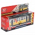 Модель Ретро-трамвай 17 см свет-звук двери открываются инерционная металлическая желтый  - миниатюра №6