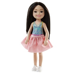 Кукла Barbie - Клуб Челси, Челси шатенка, 14 см (Mattel, FHK92) - миниатюра