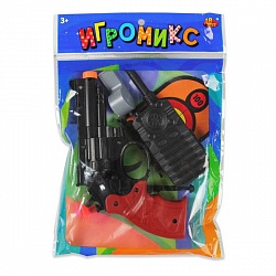 Набор с пистолетом Игромикс – Полицейский, 6 предметов (ABtoys, M6083) - миниатюра