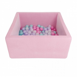 Детский сухой бассейн Romana Airpool Box, розовый + 200 шаров (Romana, ДМФ-МК-02.55_Розовый + 200 шаров) - миниатюра