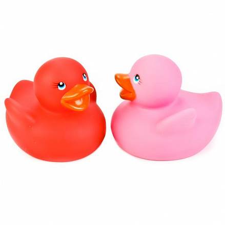 Набор из 2 игрушек для купания – Уточки-термо, розовая и красная 