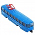 Трамвай 18,5 см синий свет-звук двери открываются металлический инерционный  - миниатюра №2
