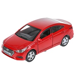 Инерционная металлическая модель – Hyundai Solaris, 12 см, красный (Технопарк, SOLARIS2-12-RD) - миниатюра