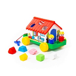 Развивающая игрушка-сортер Игровой дом, в сеточке (Полесье, п-6202) - миниатюра