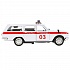 Машина Скорая помощь ГАЗ-2402 Волга 12 см белая двери и багажник открываются металлическая  - миниатюра №2