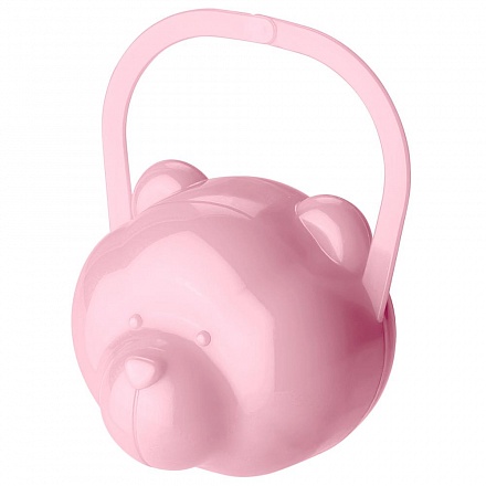 Футляр для детской пустышки - Мишка, цвет розовый 