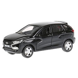 Модель Lada XRAY, черная, 12 см, открываются двери, инерционная (Технопарк, XRAY-BK) - миниатюра