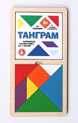 Игра головоломка деревянная - Танграм, цветная, большая (Десятое королевство, 00788ДК) - миниатюра
