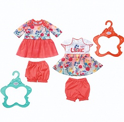 Одежда для куклы Baby born – Цветочные платья с шортиками, 2 вида (Zapf Creation, 826-973) (ассортимент) - миниатюра
