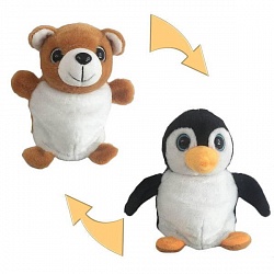 Мягкая игрушка из серии Перевертыши - Пингвин/Медведь, 16 см (ABtoys, M5031) - миниатюра