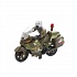 Мотоцикл металлический 10 см, с фигуркой, полиция/военный   - миниатюра №1