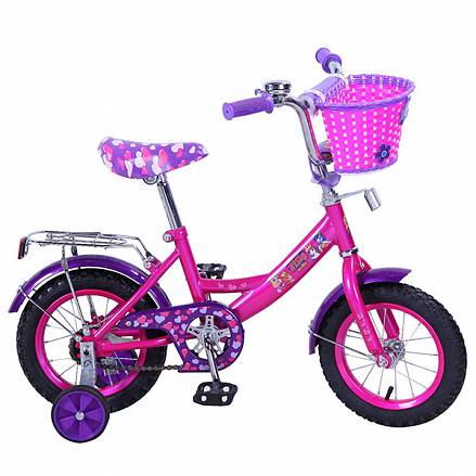 Велосипед детский – Filly, розово-фиолетовый со страховочными колесами 