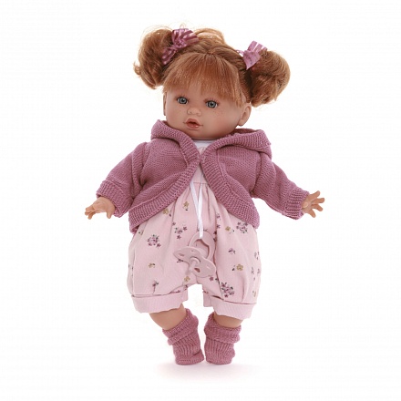 Кукла озвученная Оливия в розовом 30 см плачет мягконабивная 