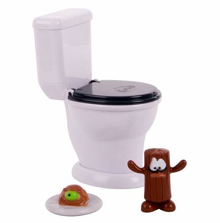 Игровой набор Poopeez – Туалет-лончер с пусковым механизмом и 2 фигурками 