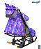 Санки-коляска на больших мягких колесах с сумкой и муфтой - Snow Galaxy Luxe, елки на фиолетовом  - миниатюра №7