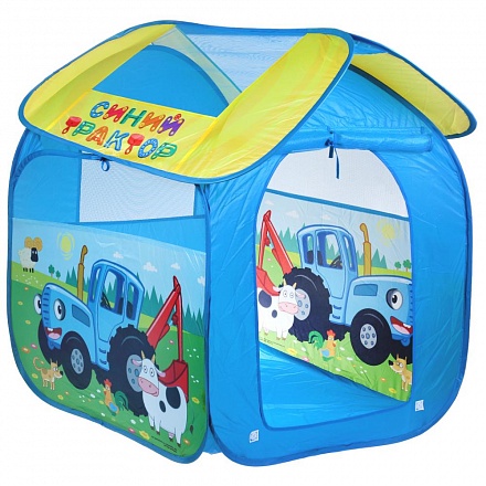 Палатка детская игровая - Синий трактор в сумке 