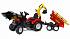 Трактор-экскаватор педальный с прицепом, красный, 225 см.  - миниатюра №1